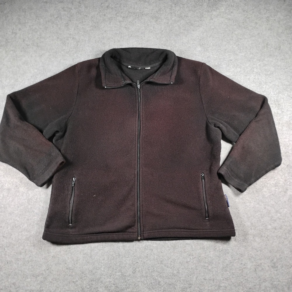 Black Diamond Men's Black Polar Fleece Full Zip Jacket Malden Mills Size XL